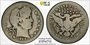 1913-S 25c �o�[�o�[ �V���o�[ �N�H�[�^�[ - PCGS AG03