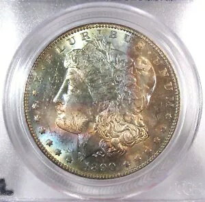 1890-O シルバー モルガン ドル エンド オブ ロール トーニング PCGS MS63 コイン AQ760