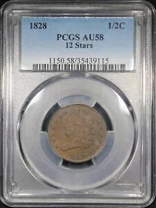 1828 NVbN wbh n[t Zg PCGS AU58 12 X^[ oGeB 󏭃RC