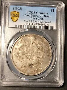 レア 1903 CHINA CHIHLI $1 Y-73.1 L&M-462 時代 PCGS VF DETAIL珍稀29年点