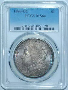 1880 CC PCGS MS64 J[\VeB VAM-8 8/7 _bV Rev 1879 [K Vo[ _[