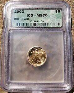 2002 USD $5 1/10TH gC IY S[h AJ C[O ICG MS70 5013630159 A RC!!