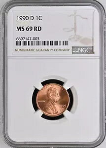 1990-D 1C RD J[LO 1 Zg NGC MS69RD 6697147-003