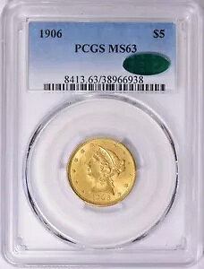 1906 ���o�e�B �w�b�h �n�[�t �C�[�O�� $5 �S�[���h PCGS MS63 CAC
