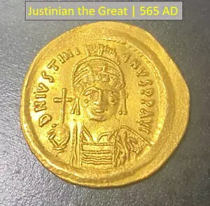  JUSTINIAN I - f炵i - S[h \_X - 4.42g 20mm - AD 527-565