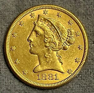 1881 �n�[�t �C�[�O�� $5 �S�[���h �R�C�� (SS993) �R���l�b�g �w�b�h �o���G�e�B 2 CH BU