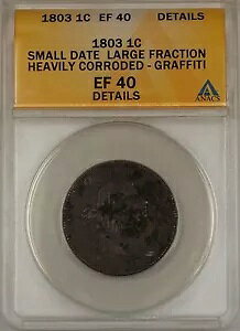 1803 ���[�W �Z���g 1c �R�C�� ANACS SD/LF EF 40 �ڍׂЂǂ����H����������