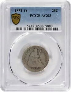 1851-O ���o�e�B �V�[�e�b�h �V���o�[ �N�H�[�^�[ AG03 PCGS