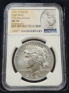 2021 $1 Peace Silver Dollar - NGC MS70 �n�C�����[�t FDOI�B RM558