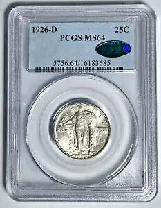 1926 D �X�^���f�B���O ���o�e�B �N�H�[�^�[ PCGS MS-64 CAC