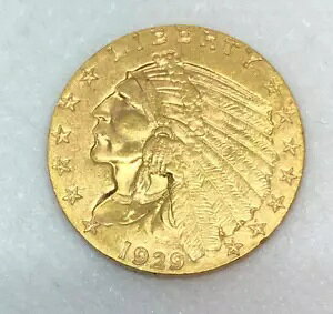 1929 $2.50 �C���f�B�A�� �w�b�h �S�[���h �N�H�[�^�[ �C�[�O�� �R�C�� ������