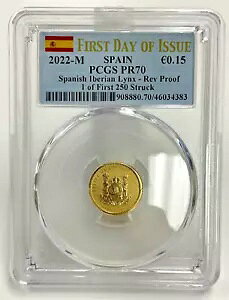 2022-M 1/10オンスゴールド スペイン イベリアン オオヤマネコ レブ プルーフ PCGS PR70