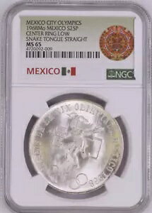 :1968 Mo S25-PESOS ���L�V�R�V�e�B �I�����s�b�N NGC MS65 ���ʃ����O �X�g���[�g �^�� II