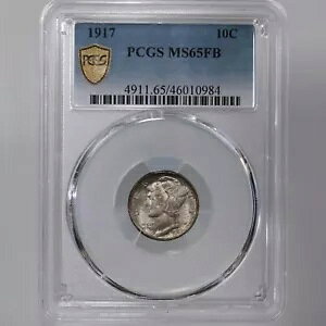 1917  10C PCGS F MS65FB