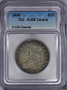 1826 �L���b�v�h �o�X�g �n�[�t�_���[ 50c O-109 ICG AU58 �ڍ�