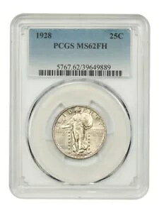 1928 25C PCGS MS62FH - �X�^���f�B���O ���o�e�B �N�H�[�^�[