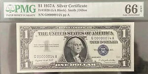 $1.00 1957-A [ VA #14 Vo[ ؖ PMG  UNC 66EPQ