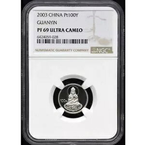 NGC PF69 2003 ���� Pt100YUAN �R�C�������ω��v���`�i �R�C�� 1/10 �I���X