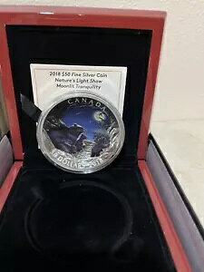 2018 $50 CANADIAN MOONLIT TRANQUILITY �ÈłŌ��� 5 �I���X �V���o�[ �R�C���B