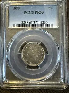 1890 oeB V jbP PCGS PR63 Fv[t PR PF 5C