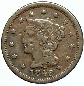 1846 �A�����J �A�����J ���B���e�[�W �A���e�B�[�N �I�[���h ���o�e�B �҂ݍ��݃w�A �Z���g �R�C�� i112147