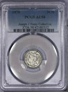 1870 �X���[�Z���g�j�b�P�� 3CN PCGS AU58 - FS-101 FS-005 DDO & RPD Joseph J. Haney