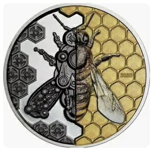 Mechanical Bee Clockwork Evolution 3oz �u���b�N �v���[�t �V���o�[ �R�C�� �����S�� 2020 COA