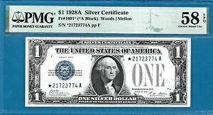 1928 A $1 Vo[ؖ t@j[ obN X^[ m[g PMG 58 EPQ s/n *21723774A