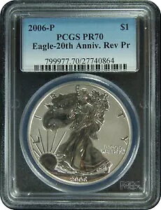 2006-P PCGS PR70 REV PR �V���o�[�C�[�O�� 20 ���N�L�O (�V PCGS ���x��)