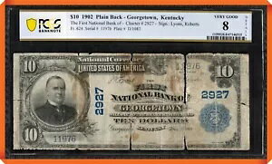 KC- Fr.624 1902 PB $10 �W���[�W�^�E���A�P���^�b�L�[ #2917 - PCGS �����ɂ�� VF 8 �ڍ�