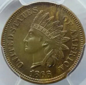 č č 1866 1 CfBA wbh Zg yj[ PCGS UNC ڍ׃G[