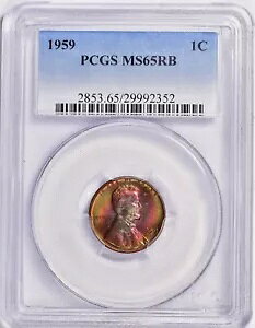 1959 1C �����J�[���L�O�Z���g PCGS MS65RB �����X�^�[�g�[�����ʃ��C���{�[ GEM