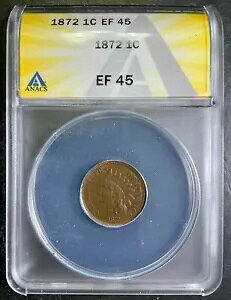 ANACS XF45 1872 �C���f�B�A�� �Z���g ���A �^�t �L�[ �f�[�g �F��R�C�� A9
