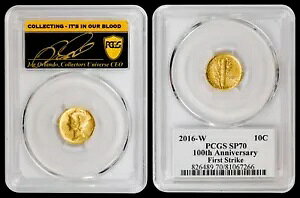 2016-W �S�[���h �}�[�L�����[ �_�C�� PCGS SP70 �t�@�[�X�g �X�g���C�N - �I�[�����h �T�C������ - POP 24!!