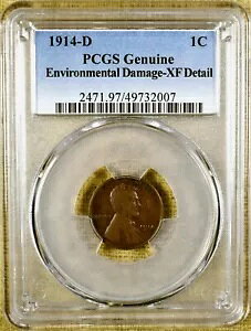 1914-D PCGS XF 詳細リンカーン セント - キー日付