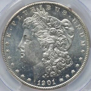 モーガン シルバー ダラー 1901-O PCGS MS-64 プルーフ風!魅力的なブラストホワイトコイン!