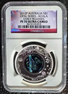 2012P �I�[�X�g�����A S$1 �I�p�[�� �V���[�Y KOALA 1oz �V���o�[ PF70 �E���g�� �J���I