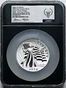 2024 $15 �T���A 5�I���X ���C�g �I�u ���o�e�B UHR FDI NGC �G���n���X�g ���r�W���� PF70 ~�X�[�U�� �e�C���[