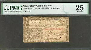 1776 N 2  20  j[W[W[An 6 VO ~ NJ-170 ~ 󏭕i ~ PMG VF 25