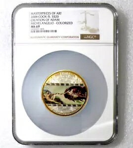 2008 �N�b�N���� $20-CREATION OF ADAM/MASTERPIECES OF ART�ANGC MS69 ���