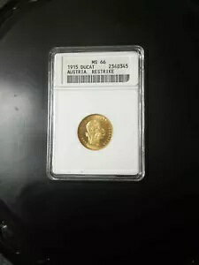 1915 MS66 オーストリア ドゥカット リストトライク ANACS 認定 - ゴールド コイン