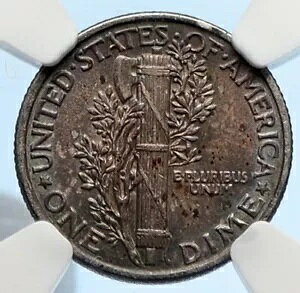 1917 P アメリカ マーキュリー ウイングド リバティ ヘッド ダイム 古い銀貨 NGC i95612