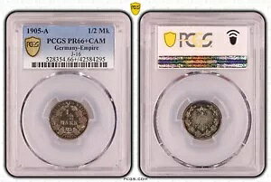 RC GpCA 1/2 }[N 1905 A z_[ PCGS PR66+CAM v[t PP O[g NSWLeipzig