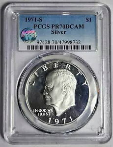 1971 S �h�� �A�C�[���n���[ 40% �V���o�[ PCGS PR-70 DCAM �V���o�[ - �T�C�g �z���C�g