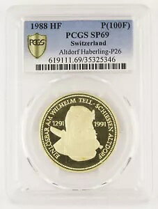 �X�C�X 1988 100�t���� �v���[�tSPECIMEN �^�J�R�C���ˌ��� PCGS SP69