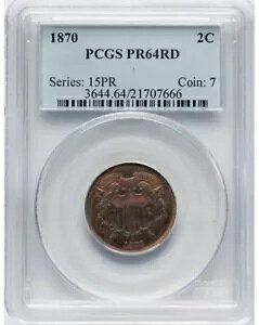 1870 2C 2�Z���g�s�[�X PCGS PR64RD