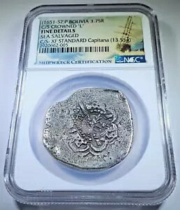 NGC Capitana Shipwreck Crowned L 1600 �N��̃X�y�C�� �{���r�A 4 ���A�� �V���o�[ �R�u �R�C��