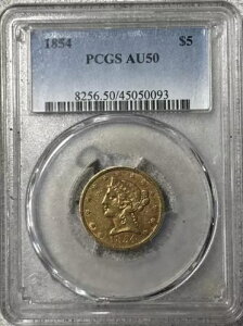 1854 $5 S[h n[t C[O *PCGS AU50*  325 m *vȑ!!