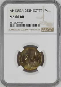 GWvgA1 MILLIEME KING FUAD FOUAD 1933 NGC MS 66 RB - gbv |bvAAt