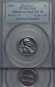 1968-S PCGS MS65 1C �� 10C �v�����V�F �G���[ �����J�[�� �Z���g
